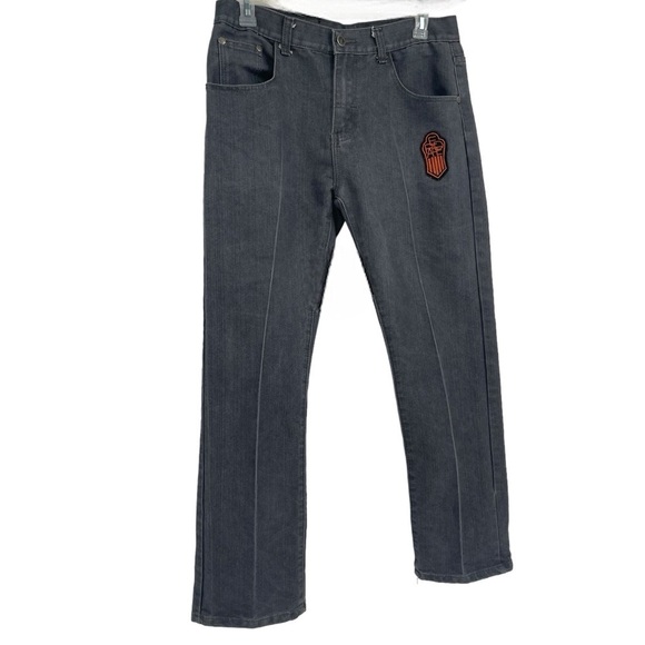 Red Ape Jeans Mens Size 36 X 31 Gray Patches Y2k Hip Hop 5 Pocket Style